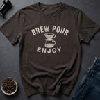 Coffee graphic Brew Pour T-Shirt in Dark Chocolate / S by Caffeine Dept