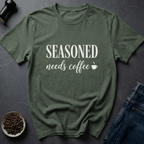 Coffee graphic Brew Veteran T-Shirt in Military Green / S by Caffeine Dept