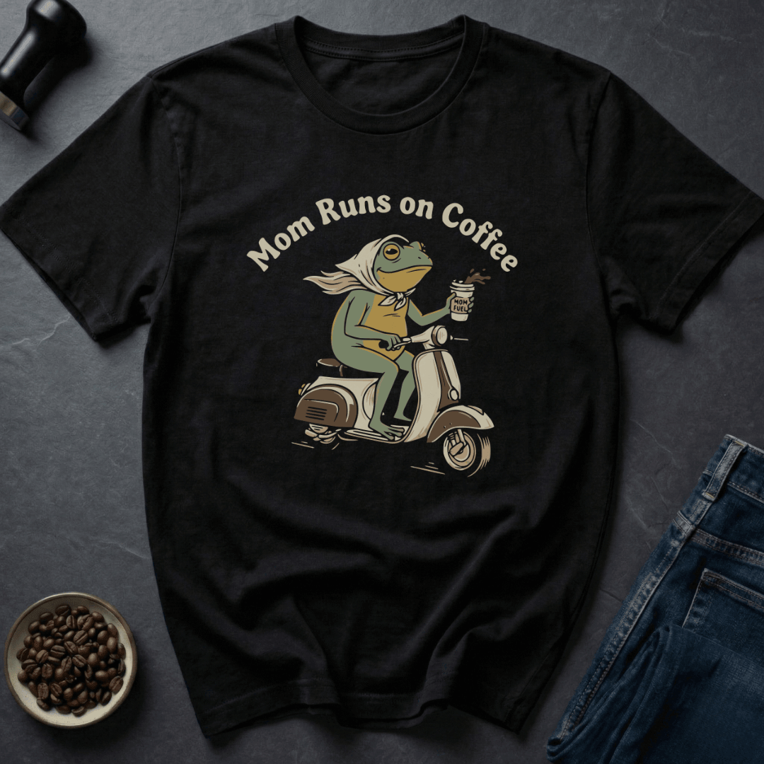 Coffee graphic Caffeinated Mom T-Shirt in Charcoal / S by Caffeine Dept