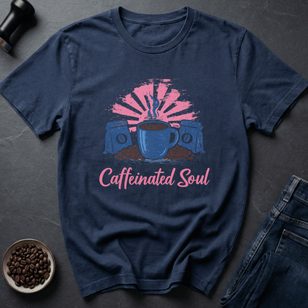 Coffee graphic Caffeinated Soul T-Shirt in Navy / S by Caffeine Dept