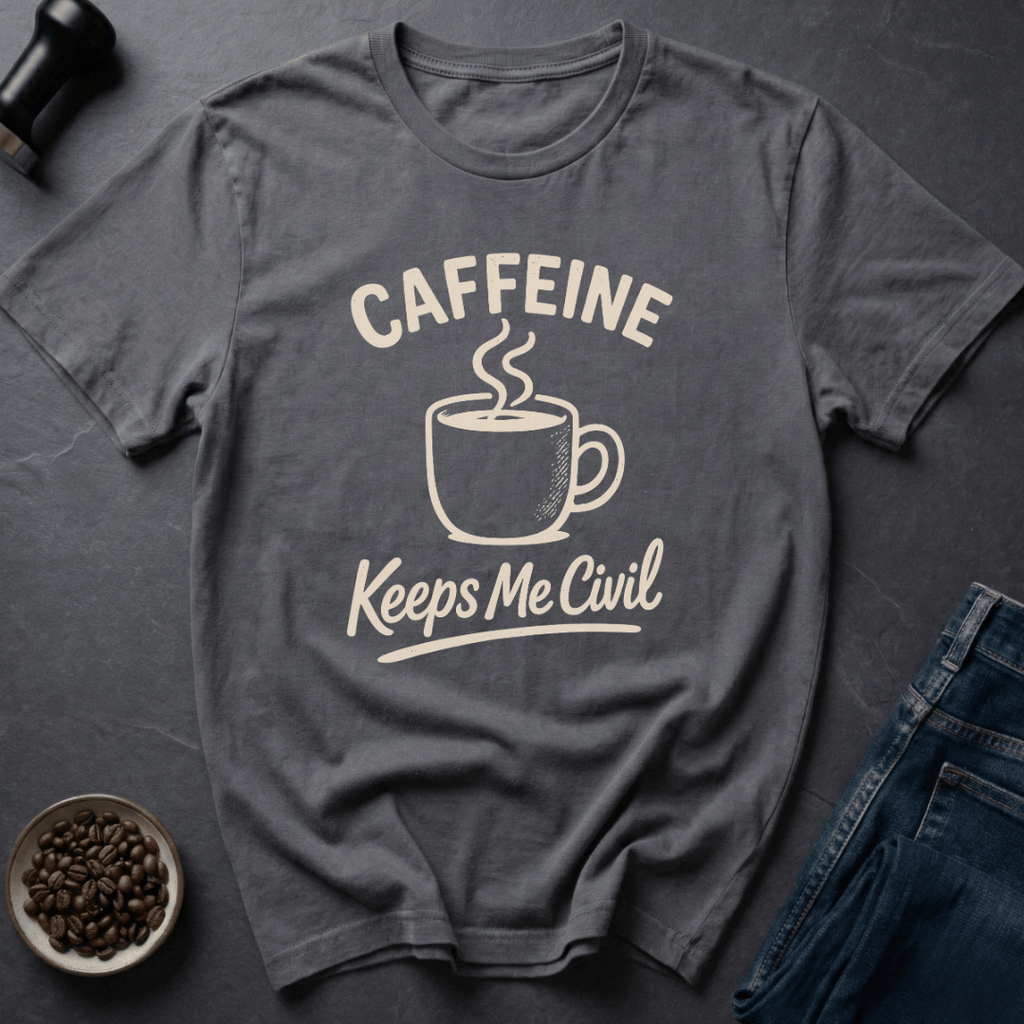 Coffee graphic Caffeine Civilizer T-Shirt in Charcoal / S by Caffeine Dept