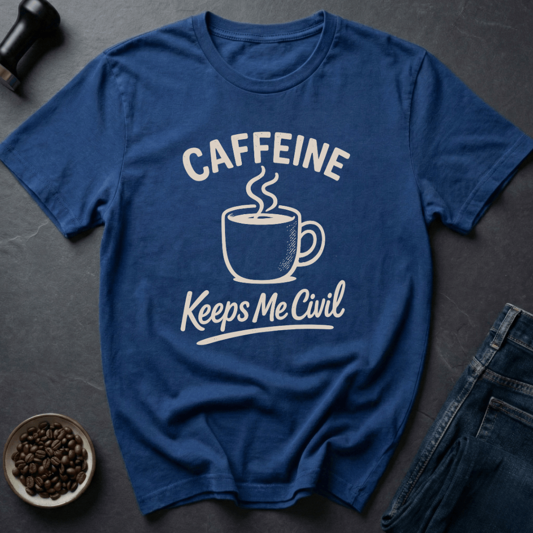 Coffee graphic Caffeine Civilizer T-Shirt in Royal / S by Caffeine Dept