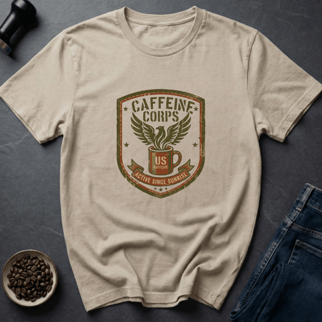 Coffee graphic Caffeine Corps T-Shirt in Sand / S by Caffeine Dept