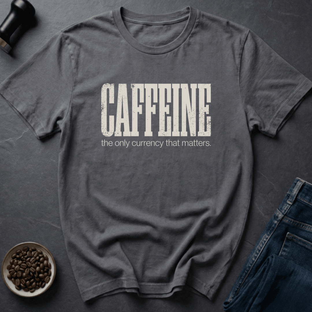 Coffee graphic Caffeine Currency T-Shirt in Military Green / S by Caffeine Dept