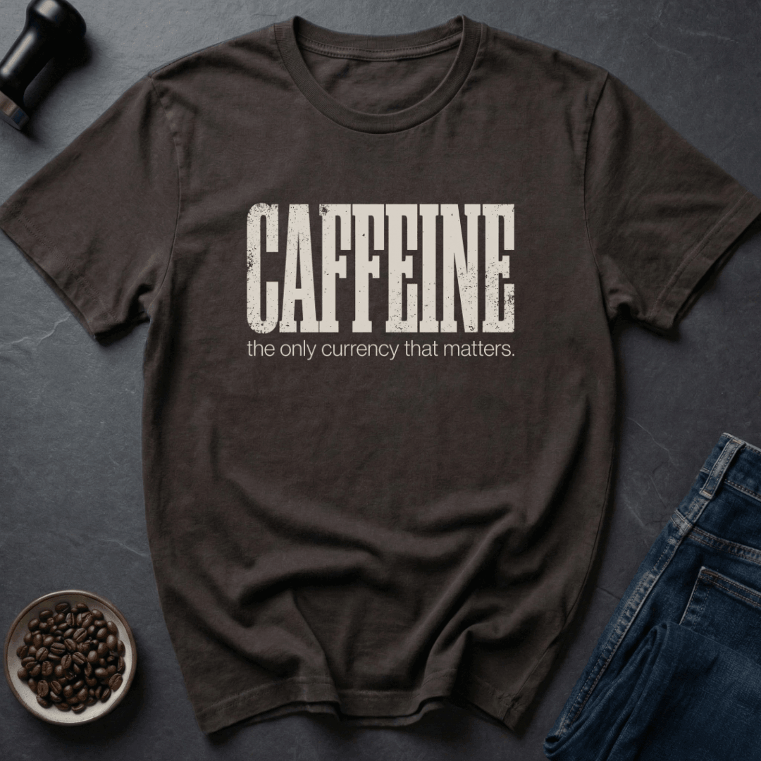 Coffee graphic Caffeine Currency T-Shirt in Military Green / S by Caffeine Dept
