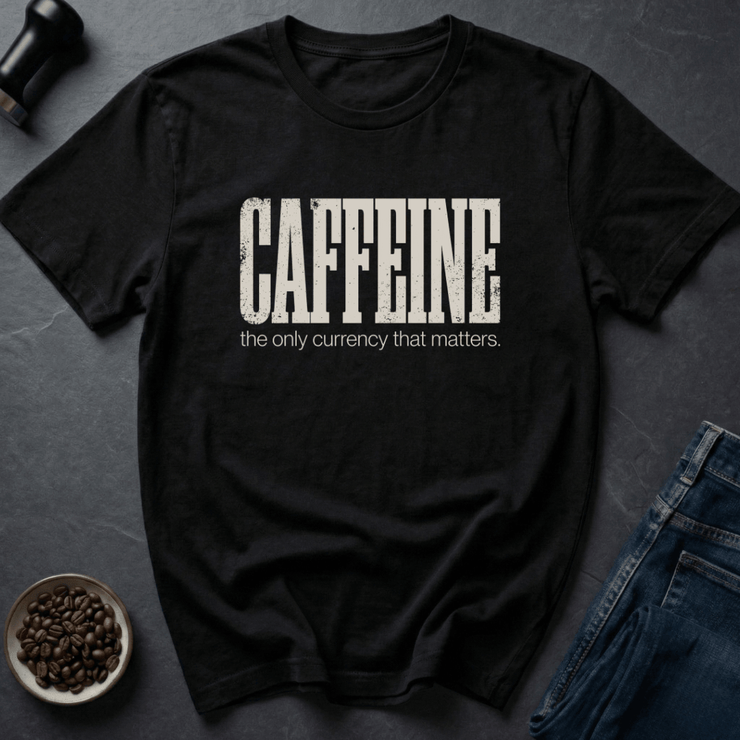 Coffee graphic Caffeine Currency T-Shirt in Military Green / S by Caffeine Dept