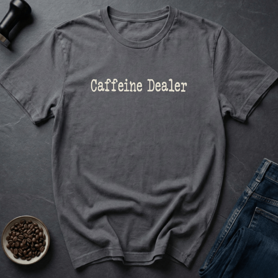 Coffee graphic Caffeine Dealer T-Shirt in Charcoal / S by Caffeine Dept