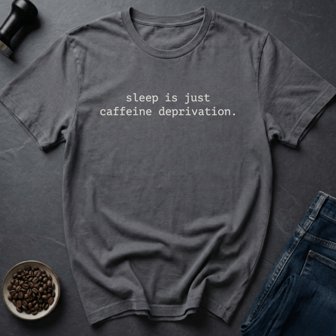 Coffee graphic Caffeine Deprivation T-Shirt in Charcoal / S by Caffeine Dept