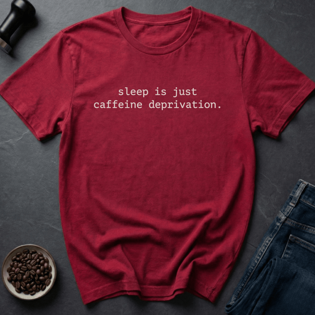 Coffee graphic Caffeine Deprivation T-Shirt in Heather Red / S by Caffeine Dept