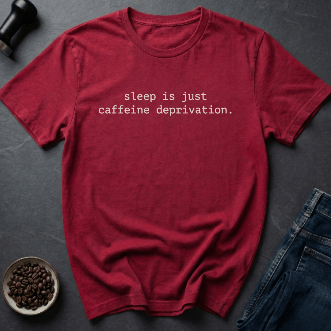 Coffee graphic Caffeine Deprivation T-Shirt in Heather Red / S by Caffeine Dept
