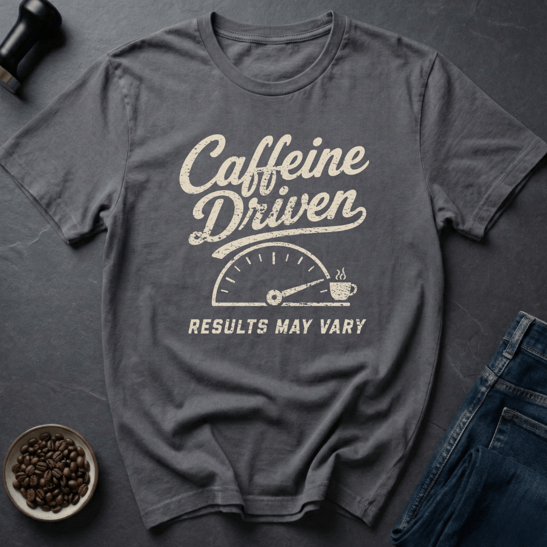 Coffee graphic Caffeine Driven T-Shirt in Charcoal / S by Caffeine Dept