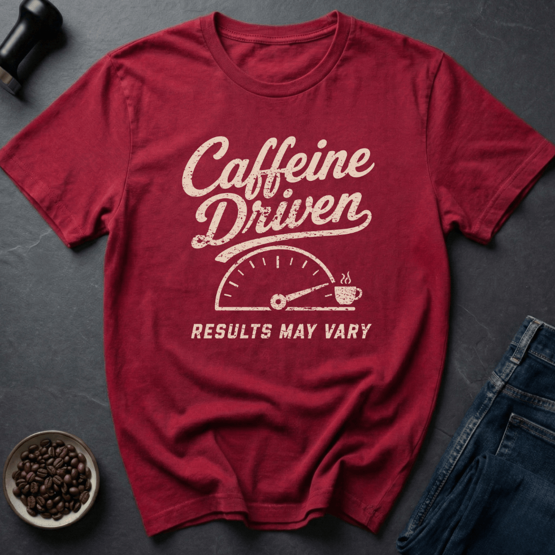 Coffee graphic Caffeine Driven T-Shirt in Heather Red / S by Caffeine Dept
