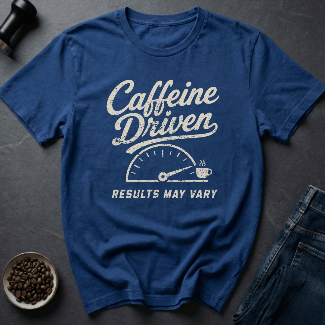 Coffee graphic Caffeine Driven T-Shirt in Royal / S by Caffeine Dept