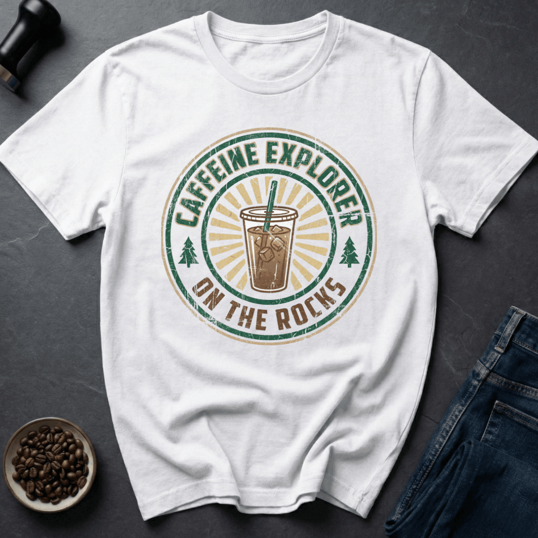 Coffee graphic Caffeine Explorer T-Shirt in Light Blue / S by Caffeine Dept
