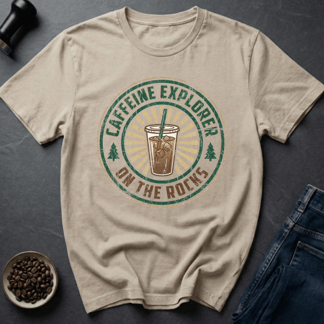 Coffee graphic Caffeine Explorer T-Shirt in Light Blue / S by Caffeine Dept
