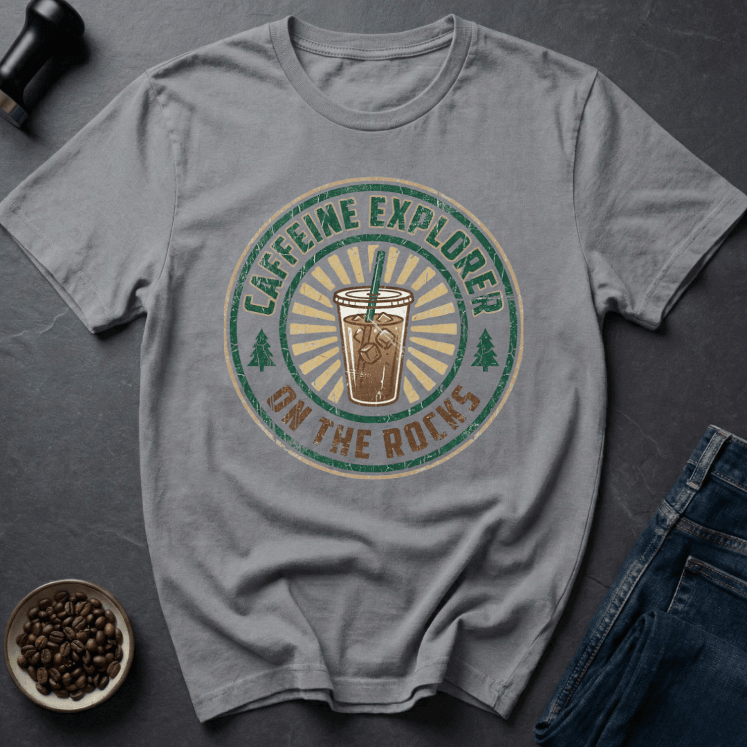 Coffee graphic Caffeine Explorer T-Shirt in Light Blue / S by Caffeine Dept