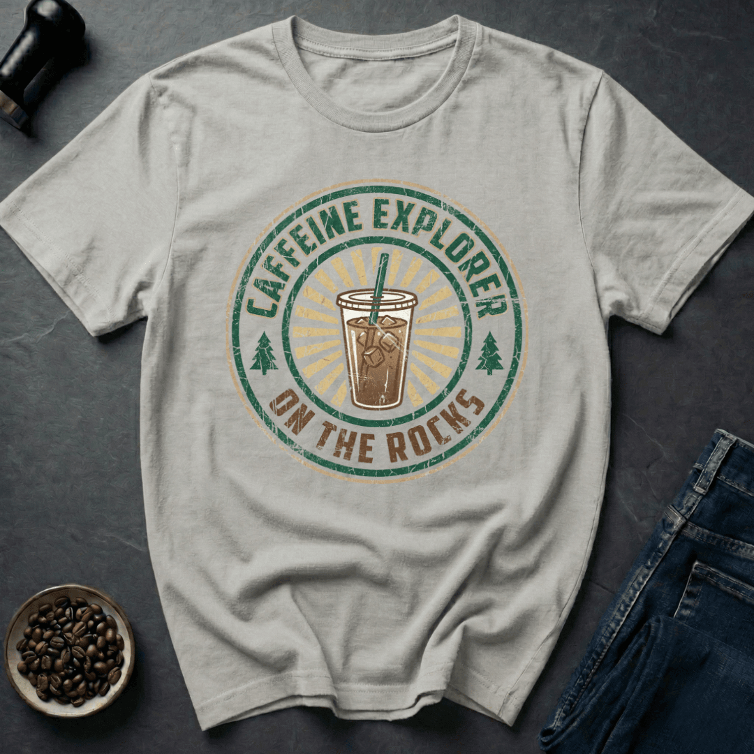 Coffee graphic Caffeine Explorer T-Shirt in Light Blue / S by Caffeine Dept