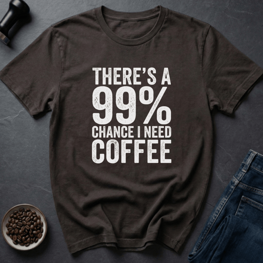 Coffee graphic Caffeine Forecast T-Shirt in Dark Chocolate / S by Caffeine Dept