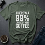 Coffee graphic Caffeine Forecast T-Shirt in Military Green / S by Caffeine Dept