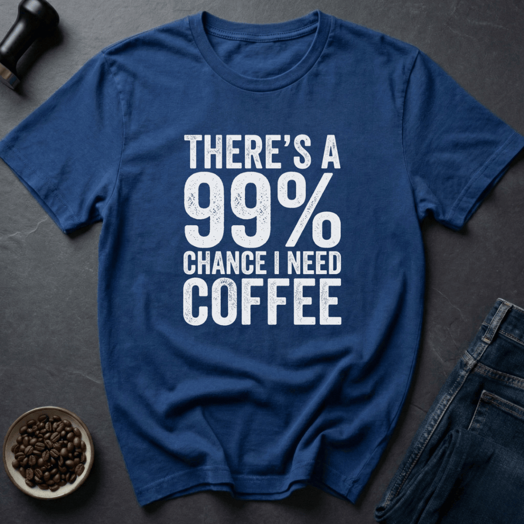 Coffee graphic Caffeine Forecast T-Shirt in Royal / S by Caffeine Dept