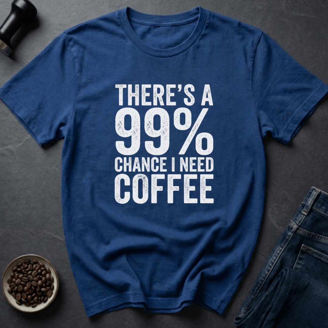 Coffee graphic Caffeine Forecast T-Shirt in Royal / S by Caffeine Dept