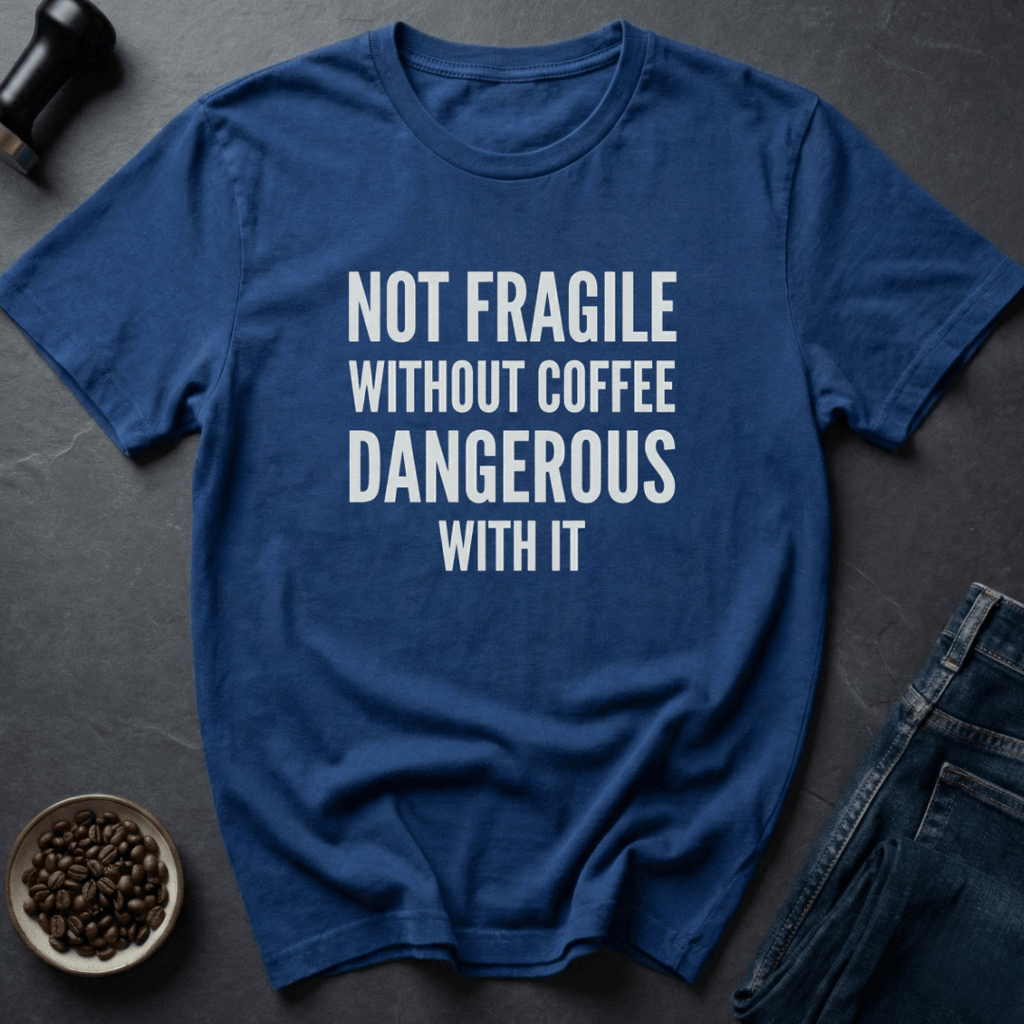 Coffee graphic Caffeine Hazard T-Shirt in Royal / S by Caffeine Dept