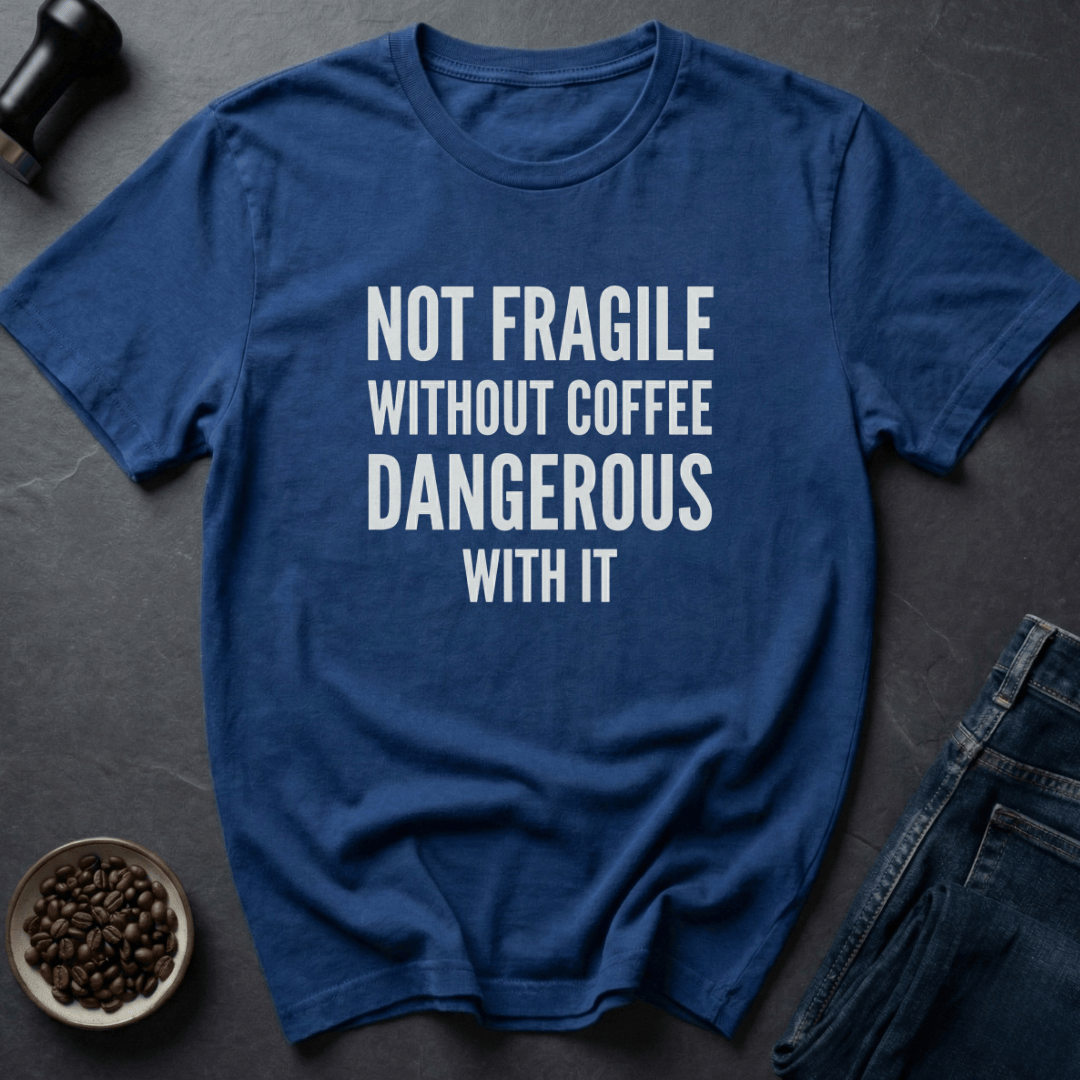 Coffee graphic Caffeine Hazard T-Shirt in Royal / S by Caffeine Dept
