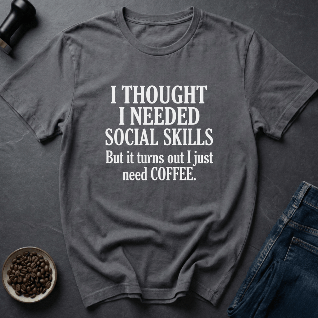 Coffee graphic Caffeine Hermit T-Shirt in Charcoal / S by Caffeine Dept
