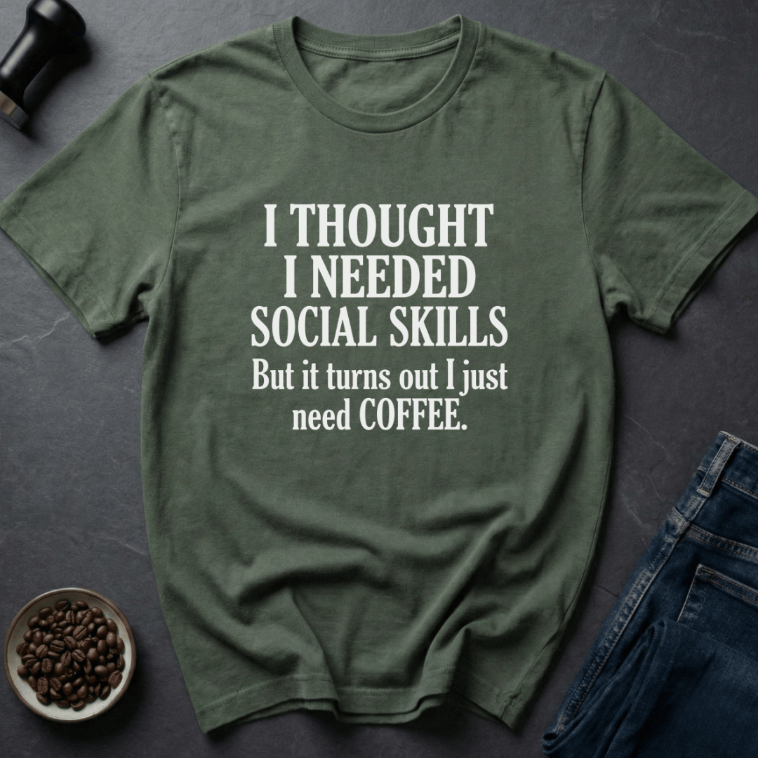 Coffee graphic Caffeine Hermit T-Shirt in Military Green / S by Caffeine Dept