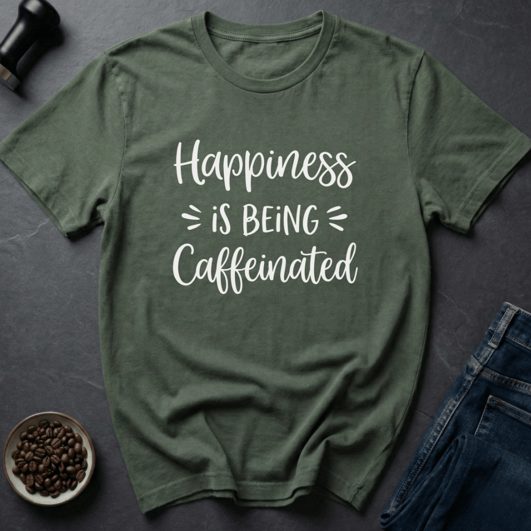 Coffee graphic Caffeine Joy T-Shirt in Military Green / S by Caffeine Dept