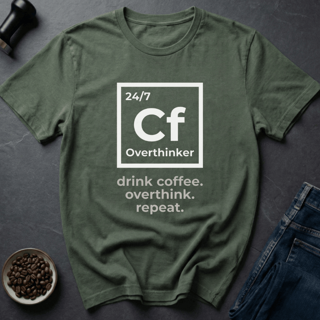 Coffee graphic Caffeine Mind T-Shirt in Military Green / S by Caffeine Dept