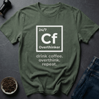 Coffee graphic Caffeine Mind T-Shirt in Military Green / S by Caffeine Dept