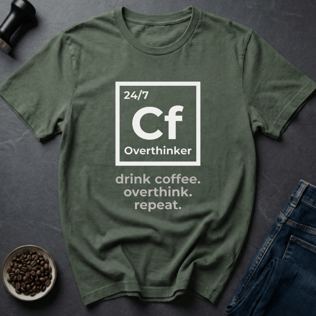 Coffee graphic Caffeine Mind T-Shirt in Military Green / S by Caffeine Dept
