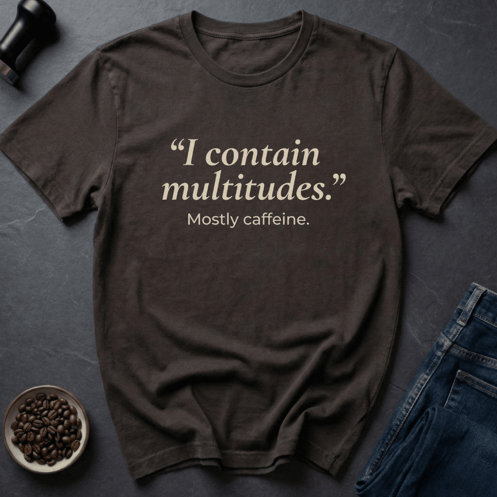 Coffee graphic Caffeine Multitudes T-Shirt in Dark Chocolate / S by Caffeine Dept