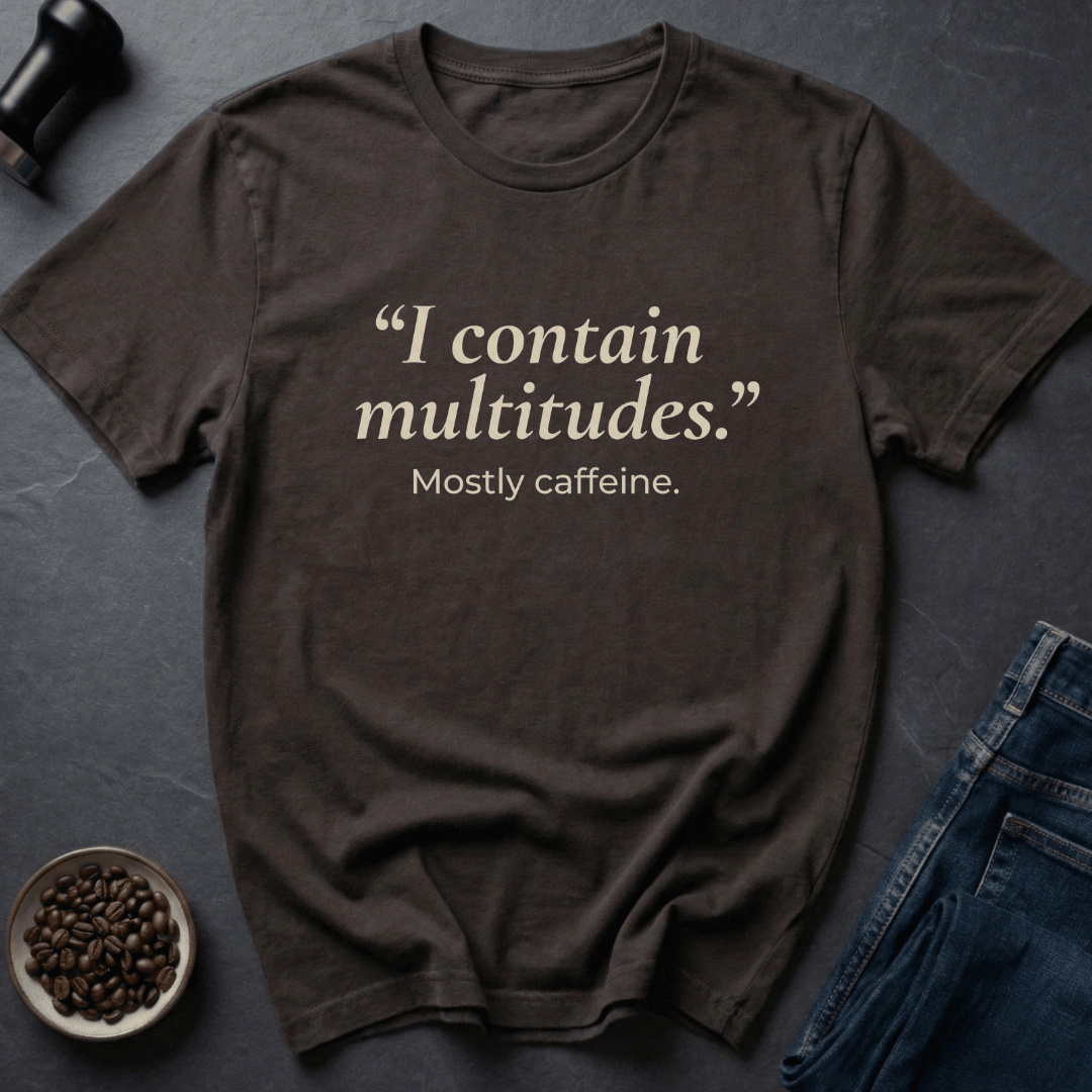 Coffee graphic Caffeine Multitudes T-Shirt in Dark Chocolate / S by Caffeine Dept