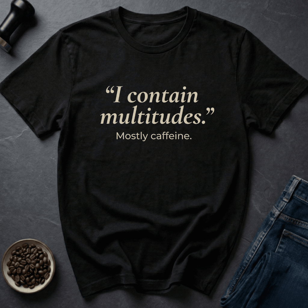 Coffee graphic Caffeine Multitudes T-Shirt in Dark Chocolate / S by Caffeine Dept