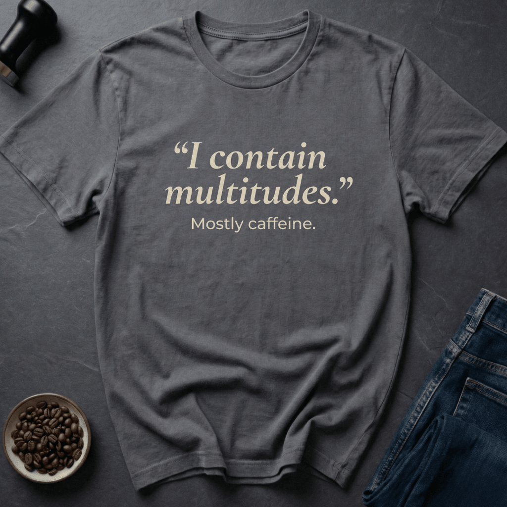 Coffee graphic Caffeine Multitudes T-Shirt in Dark Chocolate / S by Caffeine Dept