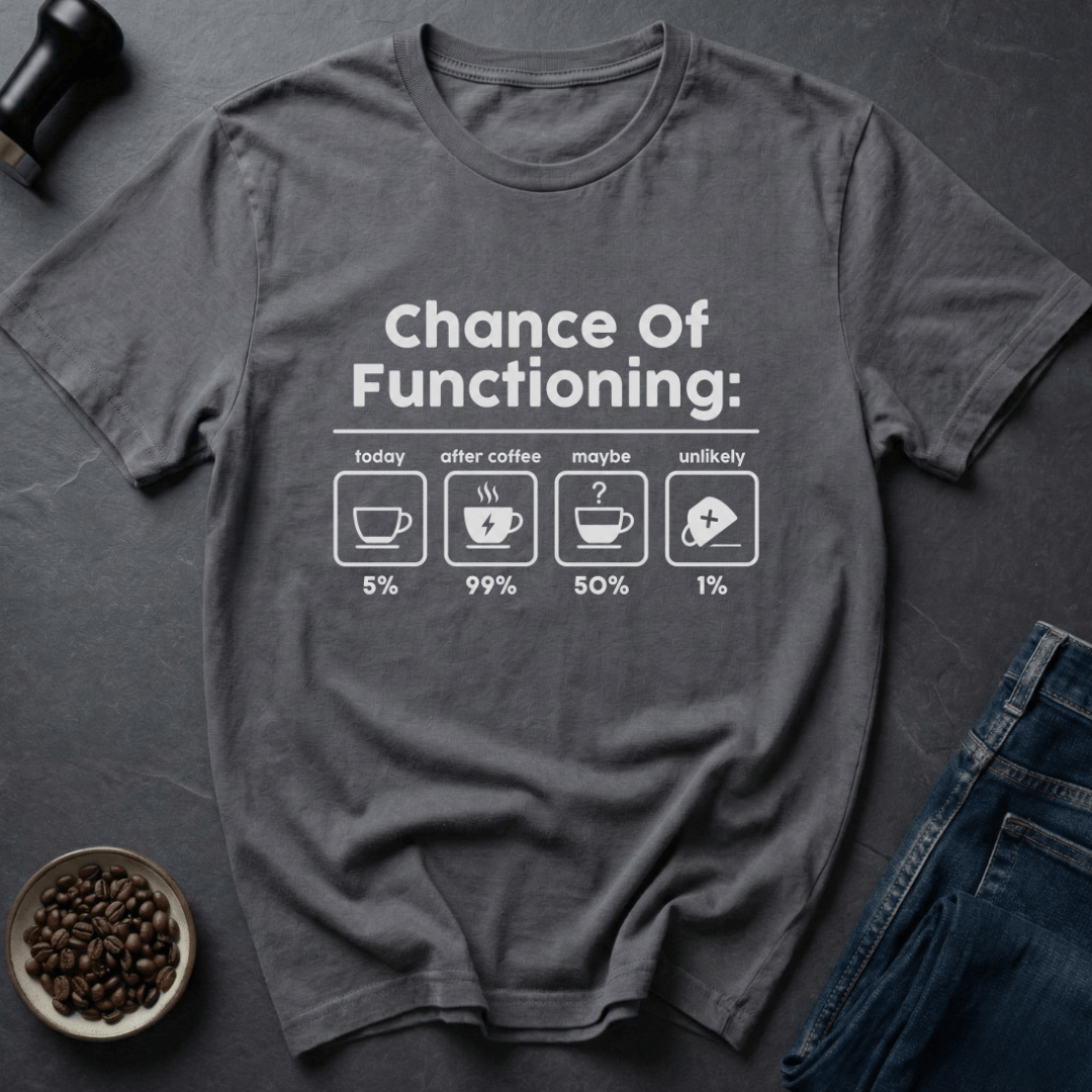 Coffee graphic Caffeine Odds T-Shirt in Charcoal / S by Caffeine Dept