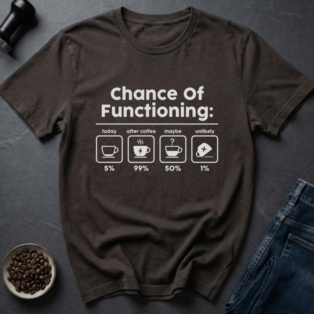 Coffee graphic Caffeine Odds T-Shirt in Dark Chocolate / S by Caffeine Dept