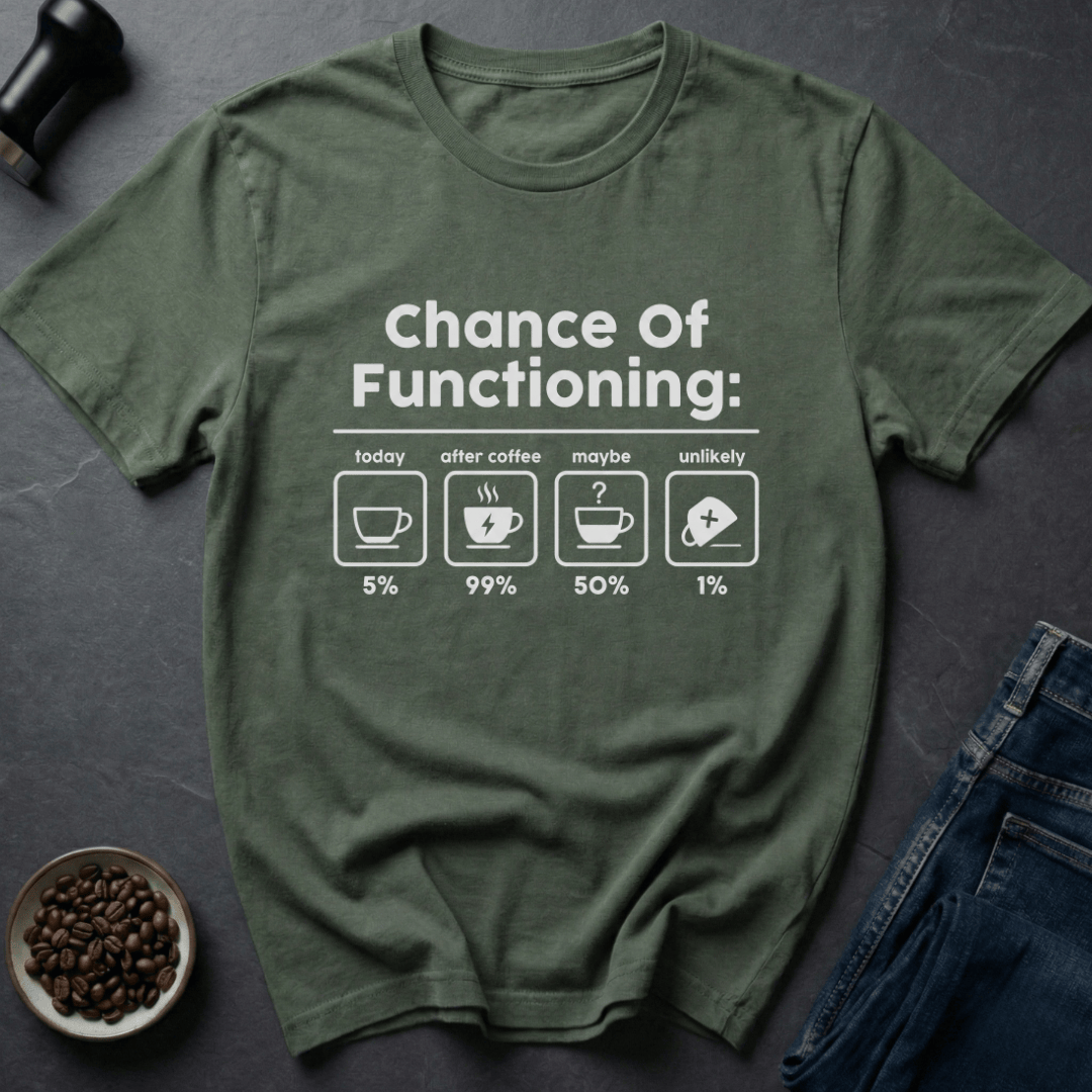 Coffee graphic Caffeine Odds T-Shirt in Military Green / S by Caffeine Dept
