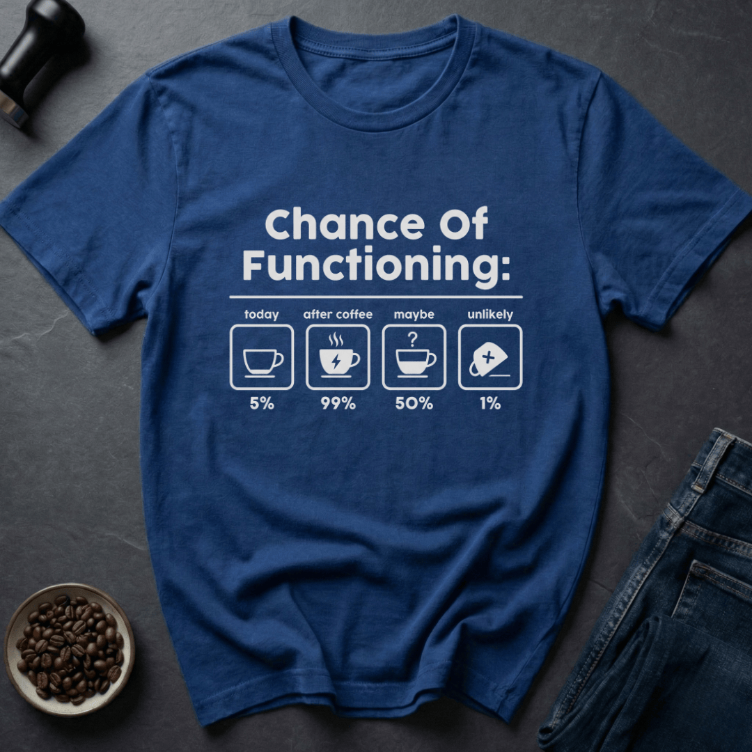 Coffee graphic Caffeine Odds T-Shirt in Royal / S by Caffeine Dept