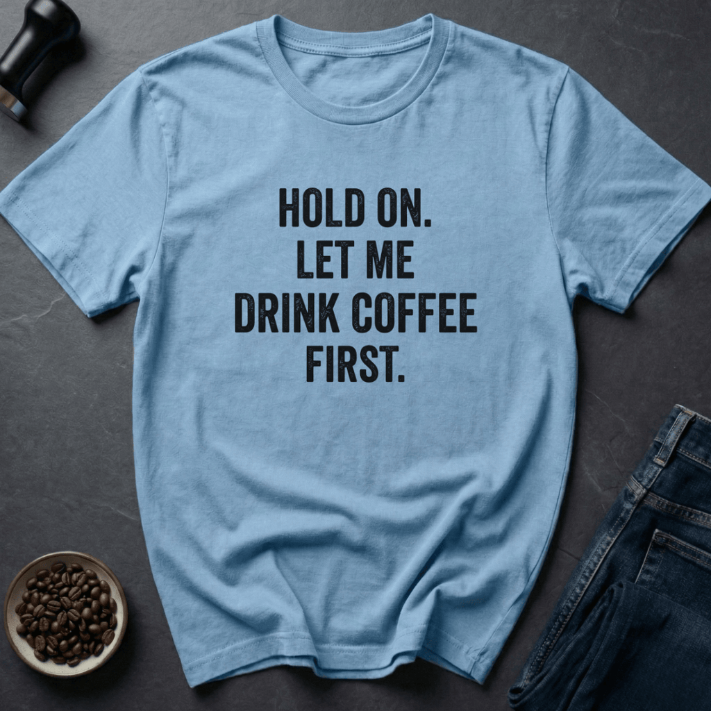 Coffee graphic Caffeine Pause T-Shirt in Light Blue / S by Caffeine Dept