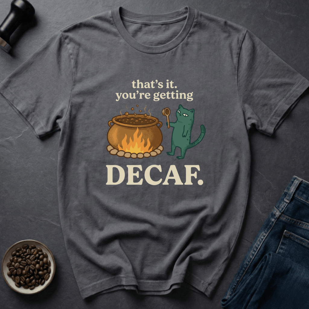 Coffee graphic Caffeine Revoked T-Shirt in Charcoal / S by Caffeine Dept