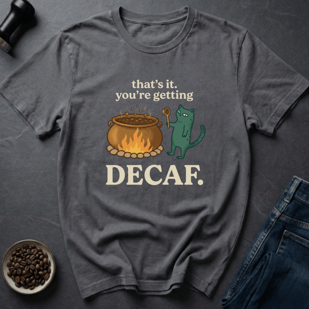 Coffee graphic Caffeine Revoked T-Shirt in Charcoal / S by Caffeine Dept