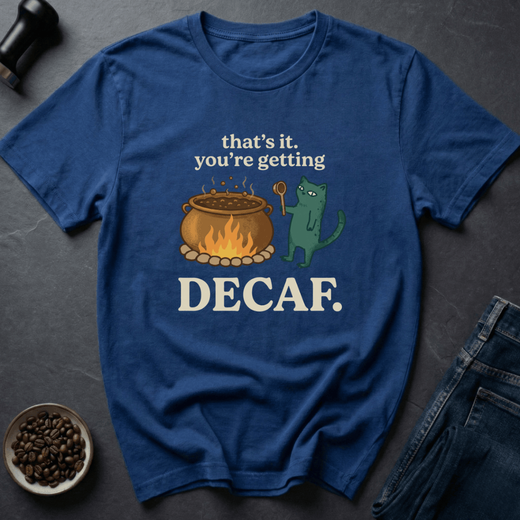 Coffee graphic Caffeine Revoked T-Shirt in Royal / S by Caffeine Dept