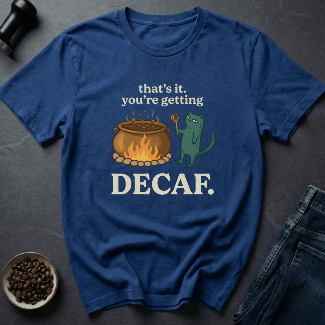 Coffee graphic Caffeine Revoked T-Shirt in Royal / S by Caffeine Dept