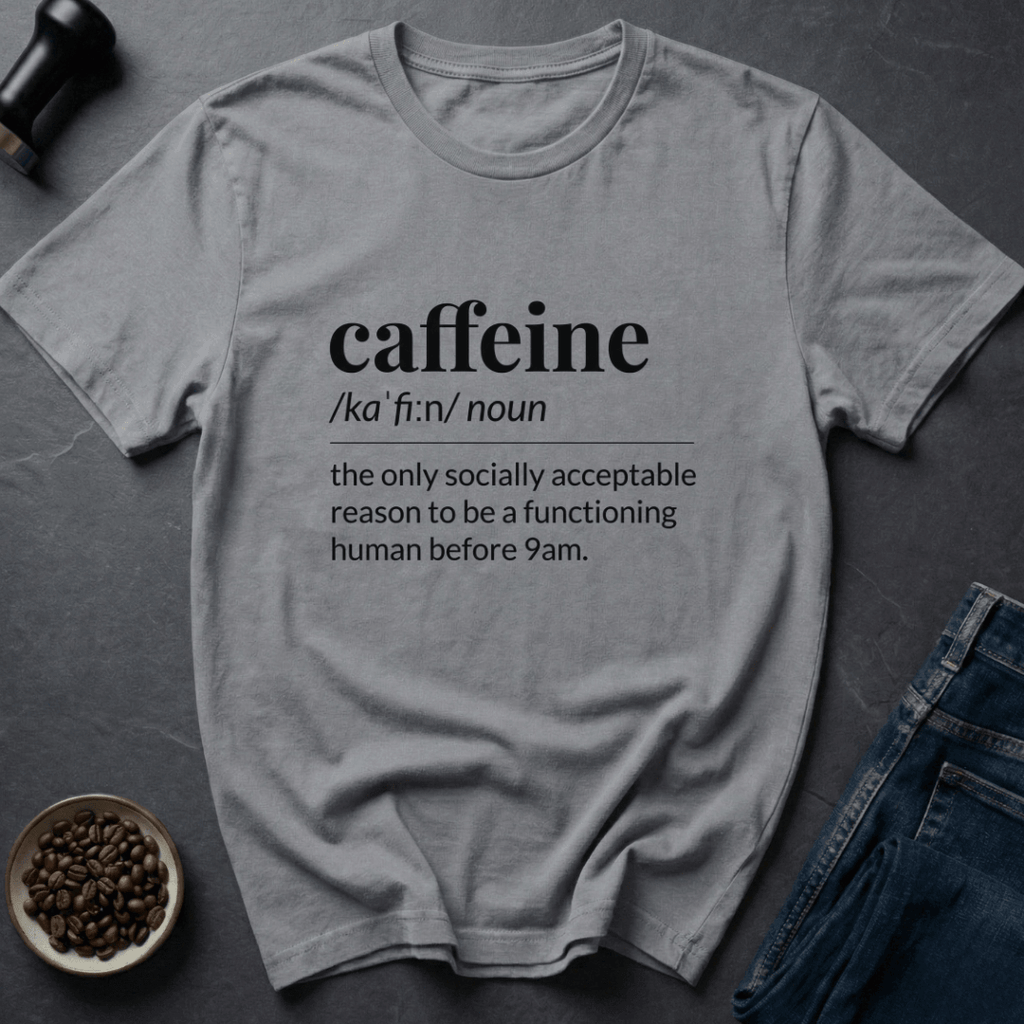 Coffee graphic Caffeine Rules T-Shirt in Sand / S by Caffeine Dept