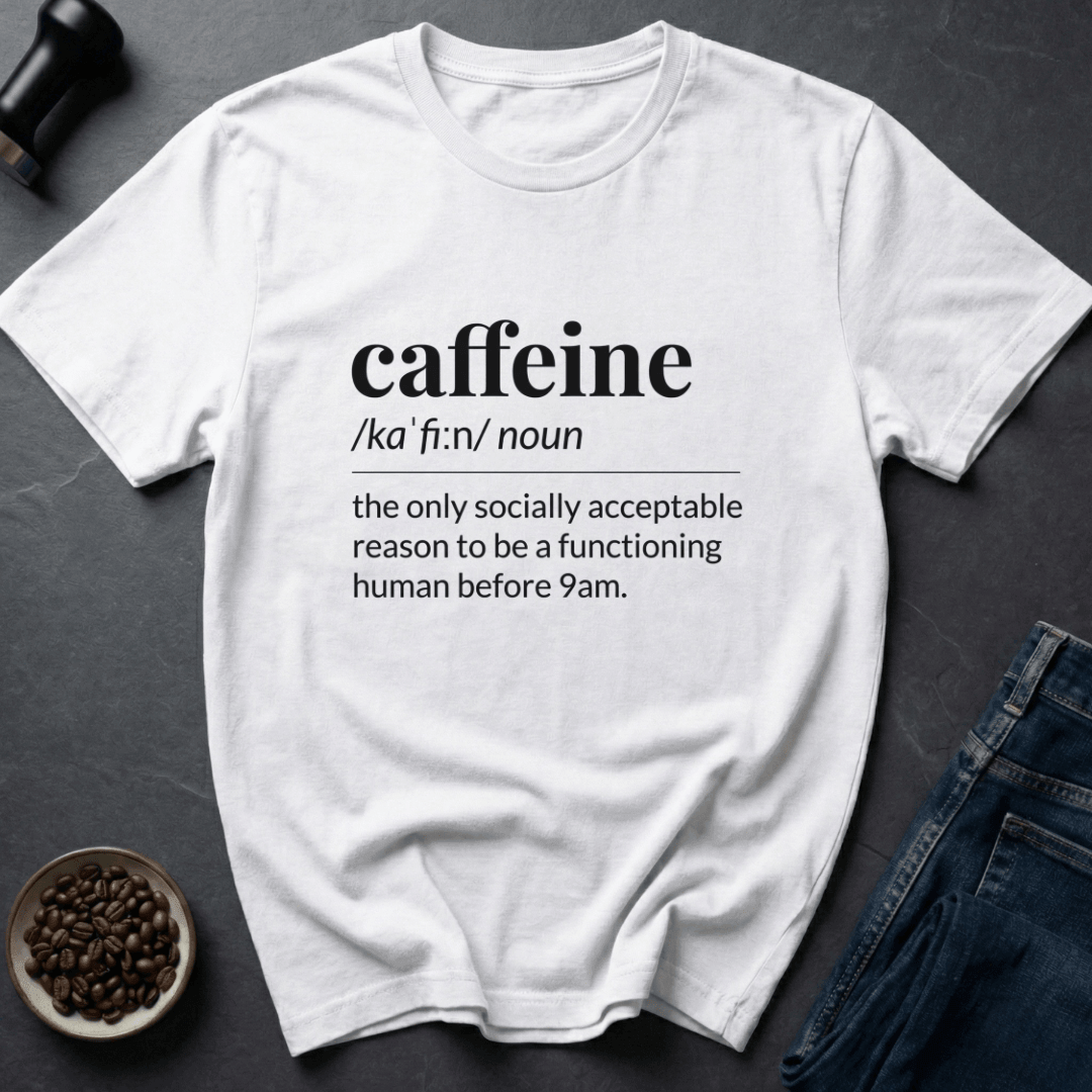 Coffee graphic Caffeine Rules T-Shirt in Sand / S by Caffeine Dept