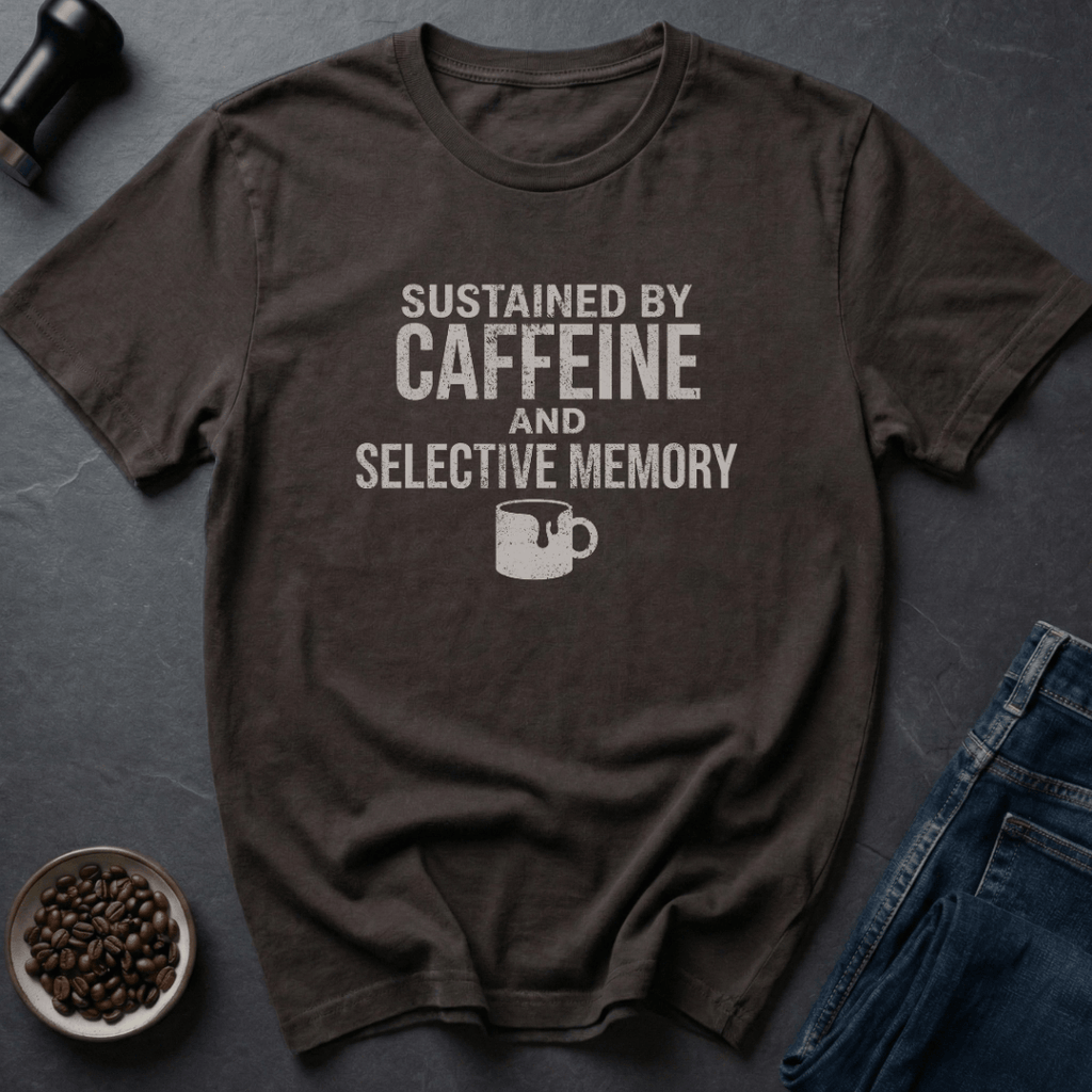 Coffee graphic Caffeine Sustained T-Shirt in Dark Chocolate / S by Caffeine Dept