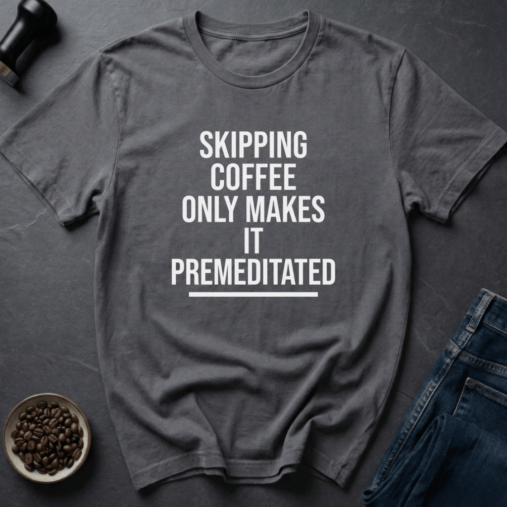 Coffee graphic Caffeine Threat T-Shirt in Charcoal / S by Caffeine Dept